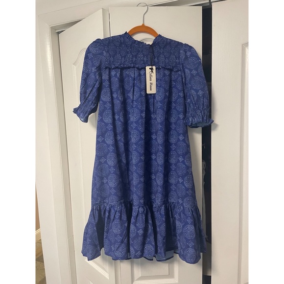 NWT Celia Moon Blue Puff Sleeve Mini Dress - Picture 3 of 8